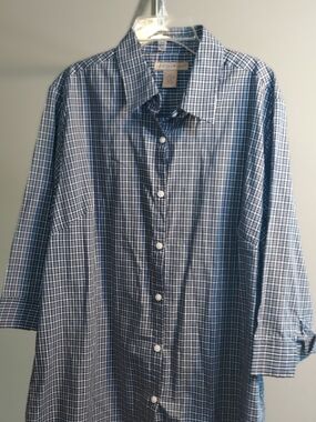 Mountain Lake Blue and White Plaid Button-Down Shirt
